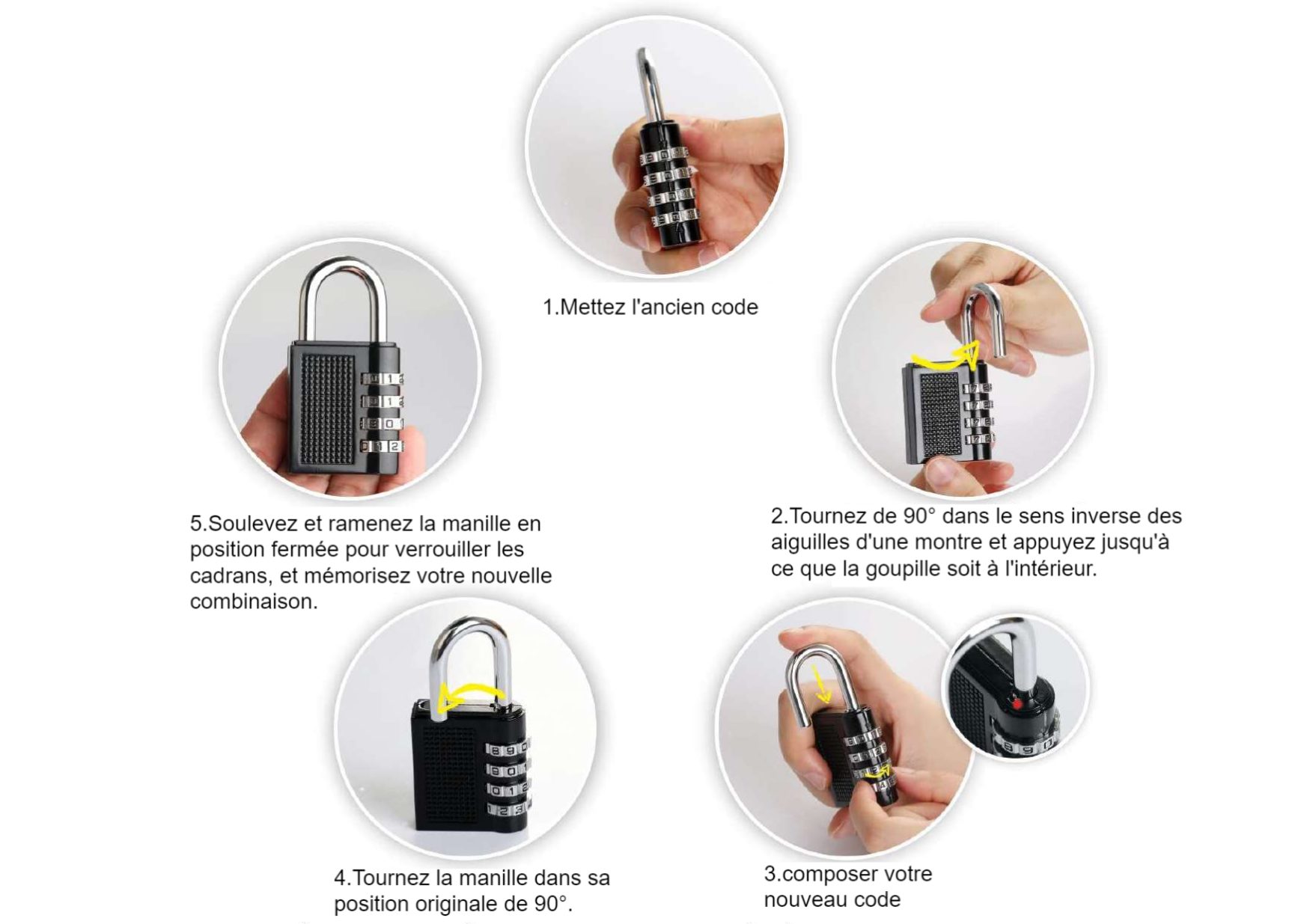 comment changer le code de cadenas