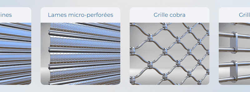 Types de rideaux et grilles métalliques